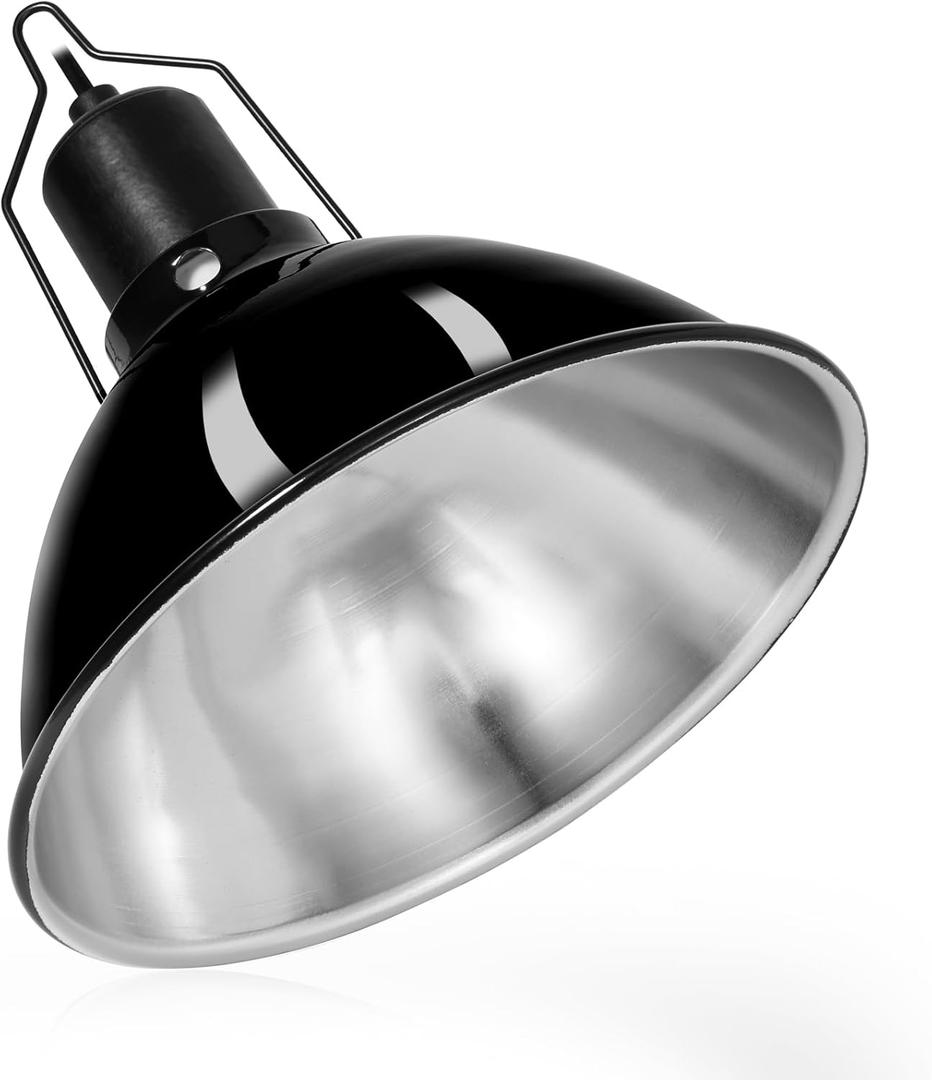 DXOPHIEX 8.5inch Dome Reptile Heat Lamp Reptile Light Fixture UVB Light Fixture Max 150W for Bearded Dragon, Turtles, Snake and Lizard Terrarium