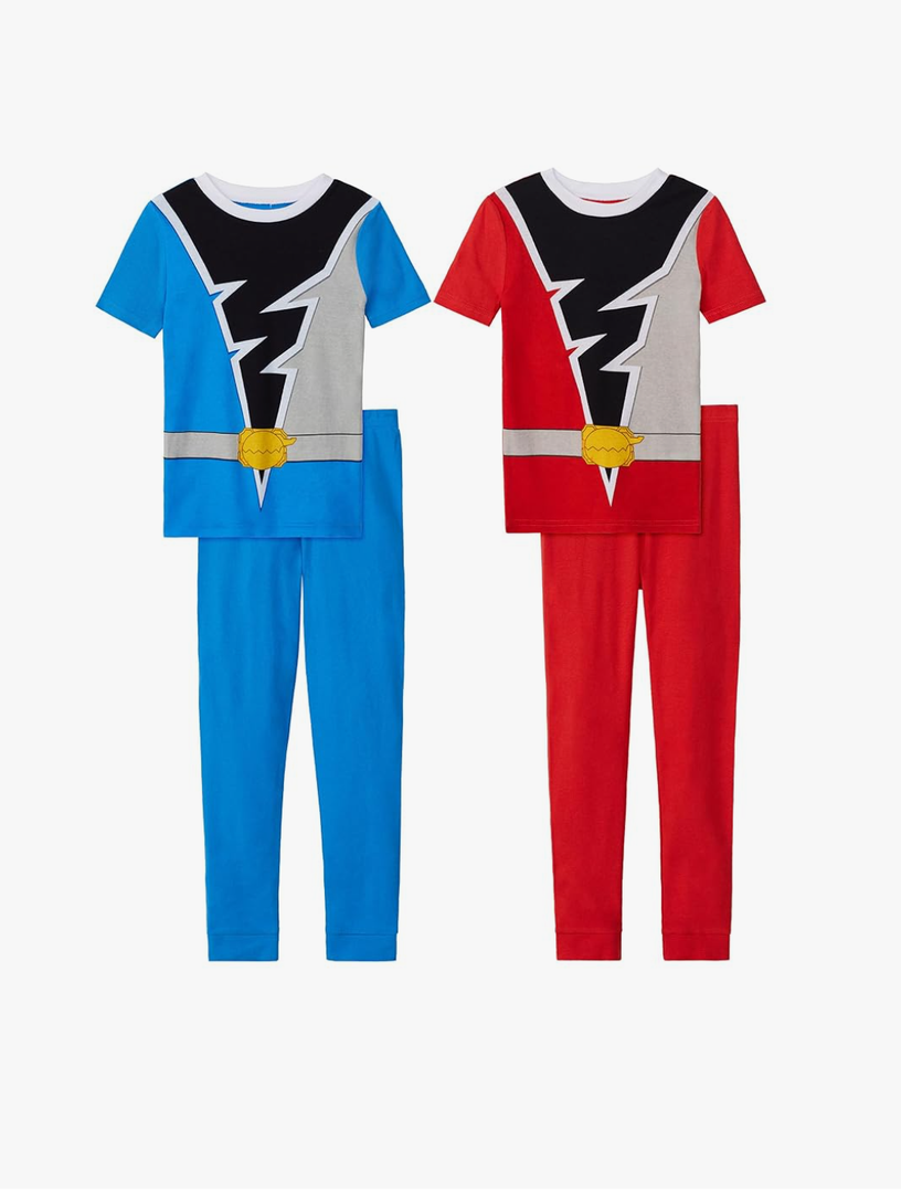 Power Rangers Little/Big Boy's 4 Piece Cotton Pajama Set, Size 4