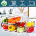 14 Pack Fridge Organizers and Storage - Refrigerator Organizer Bins with Lids, BPA-Free Fridge Organization, Fruit Storage Containers for Fridge, Vegetable, Food, Drinks, Cereals, Clear