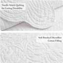 Madison Park King Quilt Set Damask Coverlet Set for King Size Bed, Cottage Oversized Quilt Set, Scallop Edge, All Season, Pre-washed Cotton-Filled King Size Quilt, Tuscany, King/Cal King White 3 Piece