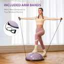 ZELUS Balance Ball Trainer with Resistance Bands and Foot Pump, Inflatable Yoga Ball for Home Gym Workouts, Exercise Half Ball for Balance Training Core Strength Fitness More, 330lb Cap