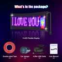 Double Row Programmable Scrolling Custom LED Sign for Car(2025 Upgrade Lamp Beads), 17''x6.3'' Flexible Bluetooth APP Control Beads Matrix Panel ,Text Message Pattern DIY Programmable LED Sign for Car Store