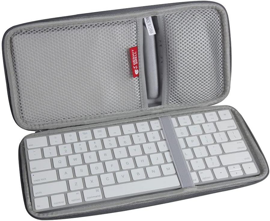 Hermitshell Hard Travel Case for Apple Magic Keyboard MLA22LL/A + Trackpad 2 MJ2R2LL/A + Mouse (Nylon, Gray)