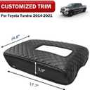 KBH Center Console Armrest Cover for Toyota Tundra 2014-2021, Vinyl Leather Trim, Arm Rest Cushion Pad, Anti-Scratch, Black