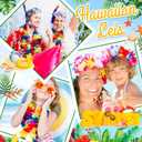 200 Count Hawaiian Lei Bulk, Tropical Luau Hawaii Theme Silk Flower Necklace, Party Favors for Beach Holiday Wedding Birthday Party, Aloha Summer Party Decorations