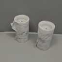 H-BLOSSOM Flickering Flameless Candles Birch Bark Effect Battery Operated Real Wax Pillar Candles LED Candles with Cycling 5H Timer Pack of 2 (3" x 6")