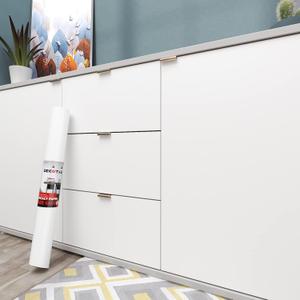 Decotalk 30"x120" White Contact Paper Peel and Stick White Wallpaper Self Adhesive Contact Paper for Cabinets Decorative Matte Wallpaper for Walls Removable Solid Color Wall Vinyl Wrap Thick Film