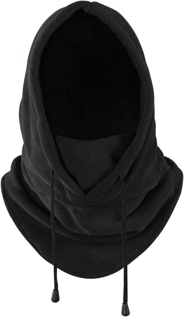 Balaclava Heavyweight Fleece Cold Weather Face and Neck Mask (Black)