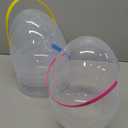 Suzile 3 Pcs Giant Easter Eggs 10 Inch Fillable Eggs Jumbo Eggs with Handles Plastic Easter Extra Large Eggs Stands Upright Egg Containers Egg Shaped Buckets for Easter Hunt Decoration