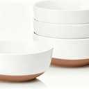 White Large Ceramic Bowls Set of 4, 30 Ounce Cereal Bowls, Soup Bowls Set for Kitchen, Salad Oatmeal Bowls, Serving Bowls for Nut, Pasta, Soup, Ramen, Fruit, Dishwasher & Microwave Safe (White)