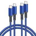 Basesailor USB Type C to C 100W Cable 10ft/2Pack,Power Delivery Fast Charging PD Charger Cord for MacBook Mac Pro,iPad Air 5 4th 5th Mini 6 6th Generation,Samsung Galaxy Note 20 S23 S21 S22 22 Tab S9 (Blue)