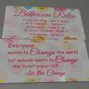 Jetec 2 Pieces Funny Bathroom Signs Bathroom Wall Decor Toilet Wall Accessories Farmhouse Toilet Rustic Wooden Signs, 12x6 Inch(Valentine's Day)