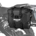 Rhinowalk Motorcycle Saddle Bag Waterproof Side Bag, PVC Roll-Top Side Luggage with Magnetic Closure, Lightweight Rear Rack Pannier Bag with Reflective Logo (Black 24L, 2pc)