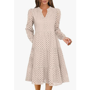 ANRABESS Womens Summer Dress Ruffle Sleeve V Neck Midi Dresses Fashion Casual Fit Flowy Tiered Boho Beach Vacation Sundress S