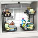 Under Sink Organizers,5 Adjustable HeightMetal Pull Out Storage Shelves with Sliding Drawer for Kitchen, Bathroom, Black, 2 PackHight 13.6-16.9