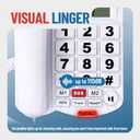 Big Button Phone for Seniors, Uvital Corded Landline Phone with Caller ID, 2 One-Touch Buttons and SOS Emergency Button, Hands-Free, Loud Ringer, Senior Landline Phones for Home/Office/Hotel, White