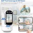 Video Call Security Camera Indoor, Nanny Camera Baby Camera Pet Camera,2-Way Video Call,2-Way Audio, 360Pan/Tilt WiFi Camera for Home Security, Motion Tracking, 1080P 2.8 inch HD Screen,Night Vision