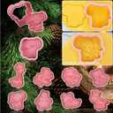 Animal Cookie Cutters With Plunger Stamps Set,8 Piece 3D Animal Embossing Cutters For Biscuit Fondant Cheese Baking Molds
