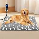 Bestio Extra Large Dog Heating Pad,47x30 in Heated Dog Bed with Constant Heat & Auto Modes，MET&UL Certified Pet Heating Pad with Soothing Warmth,Chew-Resistant Cord,Waterproof Washable Cover-Gray