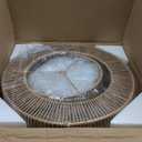 17.7Boho Rattan Chandelier for Dining Room, 4-Light Hand Woven Pendant Light Fixture Farmhouse Rustic Ceiling Hanging for Kitchen Island Bedroom Living Room Nursery Foyer