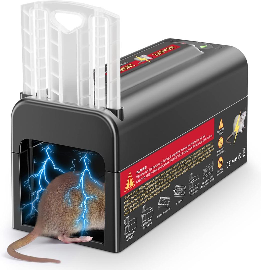 Electric Rat Trap,Mouse Trap Indoor,Powerful Voltage Instantly Kills Rats and Mice, Upgraded Rodent Zapper for a Pest-Free Home (1 Pack Rat Trap)