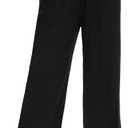 OLIKEME Womens Wide Leg Yoga Pants High Waisted Comfy Casual Loose Pants Workout Plus Size Lounge Sweatpants with Pockets (Medium, Black)