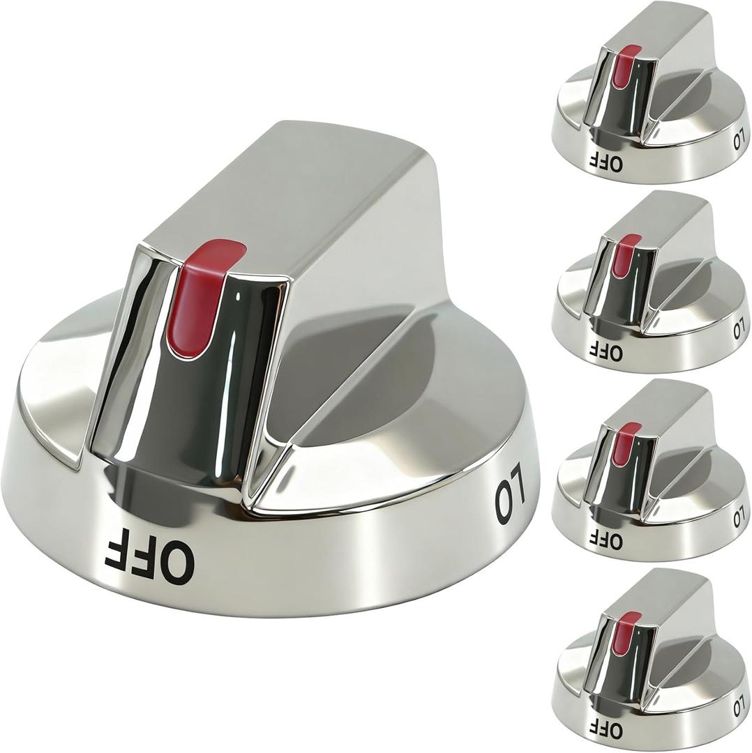 DG64-00473A Gas Stove Knob Compatible with Samsung Gas Stove,Replace for Samsung Gas Stove Model NX58H5600SS NX58F5700WS NX58H5650WS Replace for Stove DG64-00472A AP5917439 5PCS