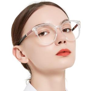 MARE AZZURO Large Bling Reading Glasses Women Trendy Round Readers  (Transparent, 1.00)