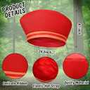 JcHrmers 3 Pcs Cartoon Costume Accessories Red Velvet Retro Hat Cape and Gloves for Men Women Halloween Cosplay Outfit