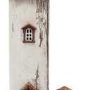 Wooden Lighthouse Decor with Light, Decorative Nautical Lighthouse Rustic Ocean Sea Beach Themed Lighthouse Decoration, Handcrafted Tabletop Nautical Themed Home Decor Bathroom Decor (12H)