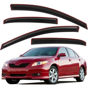 Lightronic Extra Durable Clip-on in-Channel Auto Vent Window Visor, Fits 2007-2011 Toyota Camry, UV Protection Rain Guard, Original Wind Deflector, No-Drill Easy Install, Dark Smoke, 4-Pcs