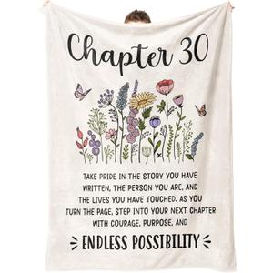 Afterprints 30th Birthday Gifts for Women, Chapter 30 Blanket, 30 Year Old Bday Gifts for Women, Daughter, Friend, 1996 30th Birthday Decorations for Her, Turning 30 Throw Blankets 50'' x 60''
