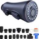 Hibbent Pull Down Spray Head, NSF/ANSI/CAN 61 & CUPC Certified 3-Function Spray Nozzle, 15 Adapters, Kitchen Sink Faucet Head Replacement Compatible with Moen, Delta, Kohler, Oil-Rubbed Bronze