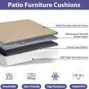 IPYNBAP Outdoor Chair Cushions Set of 4 -Waterproof Outdoor Seat Cushions for Patio Furniture, Patio Chair Cushion with Handle and Ties, Out Door Chair Pads,17x16x2-Square,Beige