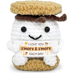 Tiny Detalles Smore Crochet for Mom from Daughter, Son, Wedding for Couple, Him Her, Cute I Love You Smore Gift for Friends & Family, Birthday, Valentine’s Day Gift Ideas