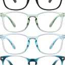 MIGSIR Blue Light Blocking Glasses for Computer Gaming, Fashion Fake Anti Eye Strain Eyeglasses for Women Men (A4 4 Pack Mix)
