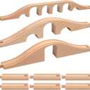 9 Pcs Wood Train Track Expansion Set 6 Arches Viaduct Bridge Train Bridges Railway Track Connectors Compatible Accessories with Railroad for Most Major Toy Railway