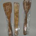 3Pcs Wood Spatulas for Cooking, Natural Teak Wooden Utensil Set - Flat Spatula Turner, Wood Spatula for Right Hand, Wooden Scraper Flipper, Non Toxic Heat Resistant kitchen essentials for Home