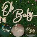 Oh Baby Wood Sign - Gender Reveal Background Decoration, Baby Shower Wall or Door Hanging Wooden Backdrop Decor Photo Props
