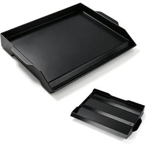 Upgraded 19"x13" Ceramic Coated Cast Iron Griddle, 2.56" High Sidewalls, Portable Natural Nonstick Flat Top with Dual Handles, Universal for Gas Grill & Camping Stove