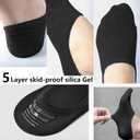 DIBAOLONG Women's No Show Socks Non Slip Flat Boat Line Low Cut Socks (6-12 Packs) (Black)