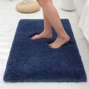 Bathroom Rugs Non Slip Washable, Ultra Soft Thick Shaggy Absorbent Bath Mats, High Density Foam Latex Non Slip Backing Bath Rugs, Microfiber Bath Mats for Bathroom Floor&Sink,24x17,Navy Blue