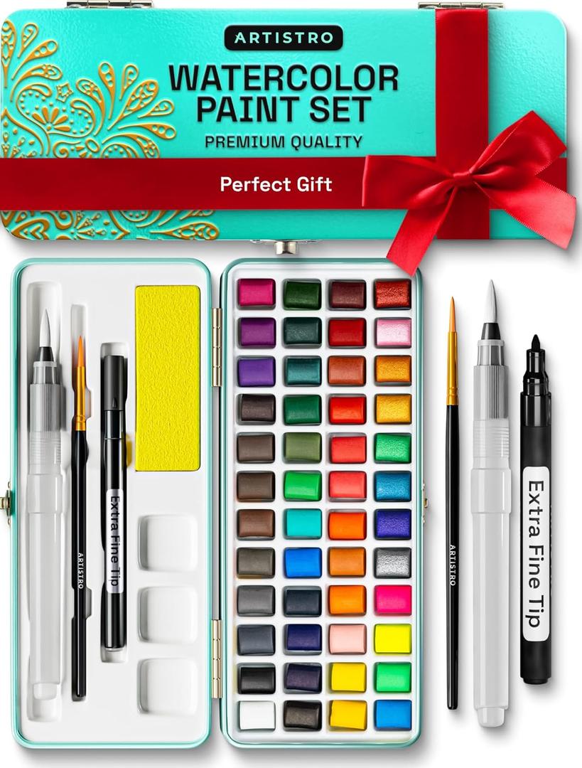ARTISTRO Watercolor Paint Set - Portable Paint Kit - Perfect for Gifting to Adults, Teens, Tweens, & Kids