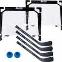 Premier Sports - Mini Hockey Set  Complete 4-Player Indoor Kit with (2) Mini Goals, (4) Mini Sticks, and (2) Mini Foam Balls