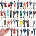 Juexica 80 Pcs 1: 50 Scale Mini People Figurines Model Trains Architectural People Figures Tiny Plastic Miniature Figurines Dollhouse Sitting Standing Model for Miniature Scenes