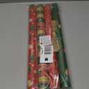 Panigkids Christmas Wrapping Paper Jumbo Rolls, Large Xmas Wrap Paper for Kids Adults, Gift Wrapping Paper Christmas 4 Rolls (17in x 16ft) with Green & Red Christmas Tree