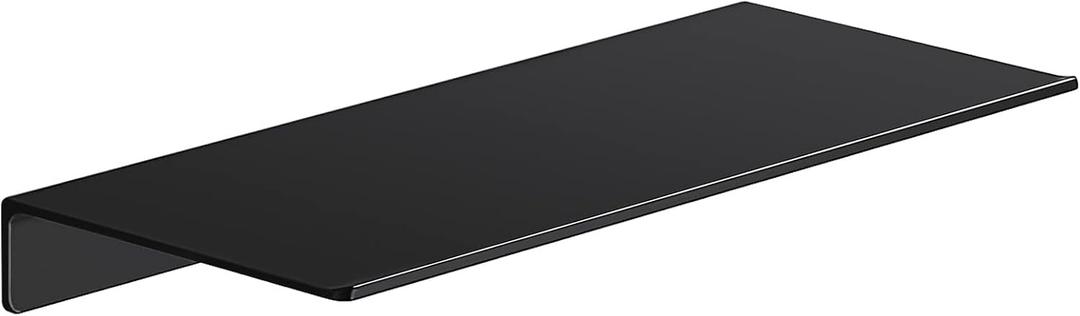 Danpoo Metal Wall Shelf, Black Floating Shelf, Small Bathroom Shelf, 12" Display Shelves for Wall Storage