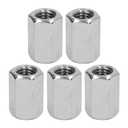 Pack of 5 M12 x 1.75-Pitch 30mm Length Metric Hex Coupling Nut 304 Stainless Steel Fully Threaded