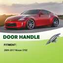 Exterior Door Handle Assembly Front Left Driver Side Silver Compatible with 2009-2018 Nissan 370Z Replaces 80607-1EA0B 80607-1EA0C 96899
