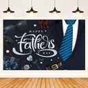 Happy Fathers Day Banner Backdrop, Happy Fathers Day Decorations Backdrop for Party, Father's Day Party Decorations Supplies, Fathers Day Photo Backdrop Portrait Studio Props 72x44 inches-Black